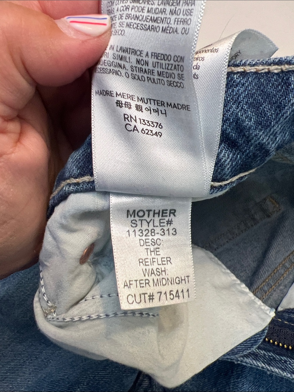 MOTHER Mid Blue Straight Leg Jeans - Picture 9 of 16